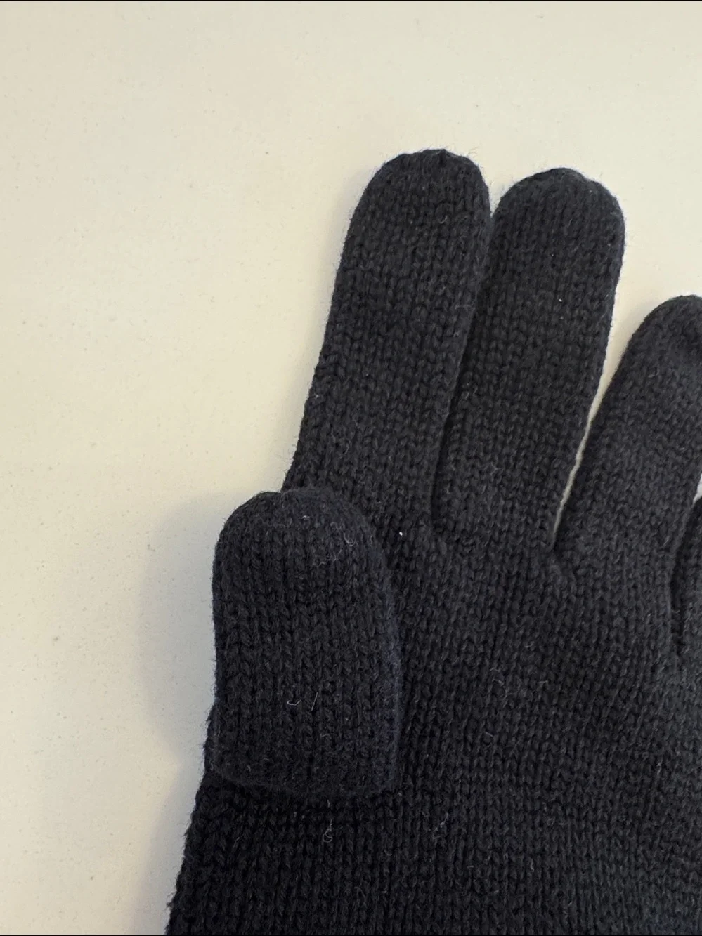 Polo by Ralph Lauren Black Knit Kids Gloves with Polo Bear and Stripe Cuff